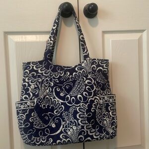 Vera Bradley “Twirly Bird Navy” zip tote